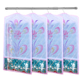 Kuber Industries Hanging Saree Cover | Brush Painting Pattern Saree Cover | Non-Woven Saree Covers for Home | Saree Cover with Small Transparent view | Pack of 12 | Pink